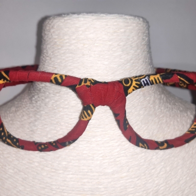 Serre-tête lunettes wax rouge et jaune