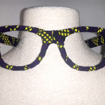 Serre-tête lunettes wax violet et jaune