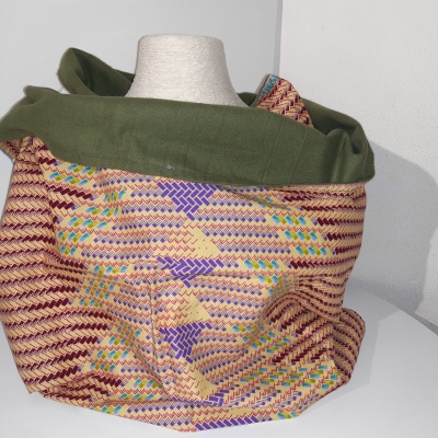 Snood Wax beige bordeau mauve vert, uni vert