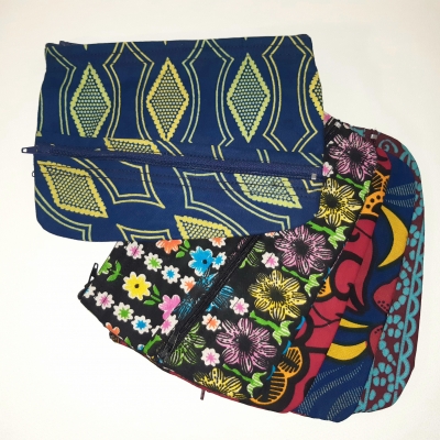 Trousse plate 2 poches en Wax