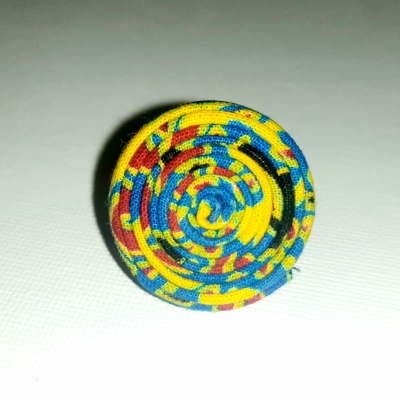 Bague ajustable en Wax bleu jaune et rouge 