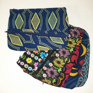 Trousse plate 2 poches en Wax