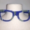 Serre-tête lunettes wax bleu roi et jaune 